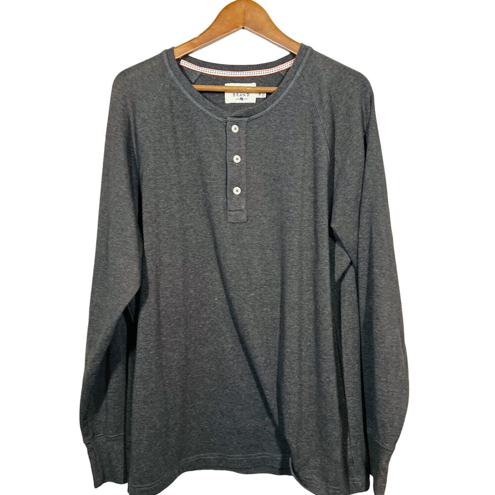 The Normal Brand 3 Button Popover Shirt Long Sleeve Henley - XL